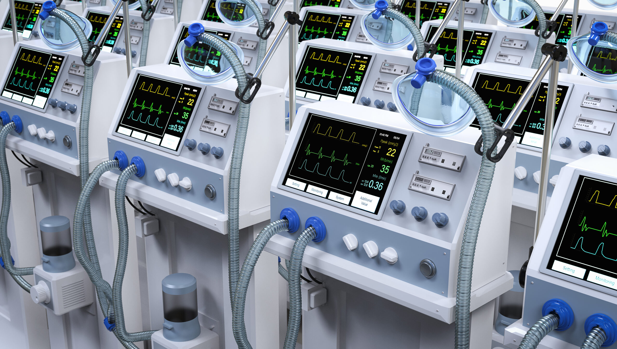 3d rendering of ventilators